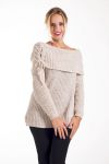 MAGLIONE MOHAIR COLLO CADENDO 4225 BEIGE