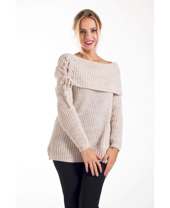 MAGLIONE MOHAIR COLLO CADENDO 4225 BEIGE