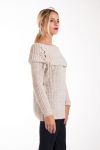 MAGLIONE MOHAIR COLLO CADENDO 4225 BEIGE