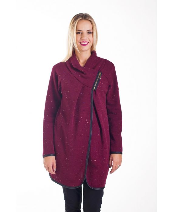 GIACCA COLLO ZIP 4226 BORDEAUX