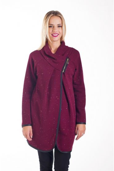 GIACCA COLLO ZIP 4226 BORDEAUX