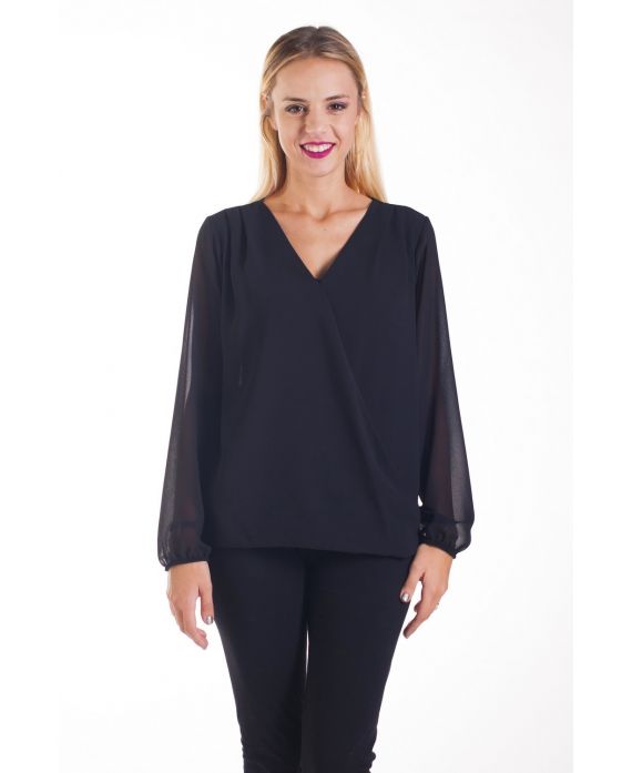 BLOUSE DRAPEE 4239 NOIR