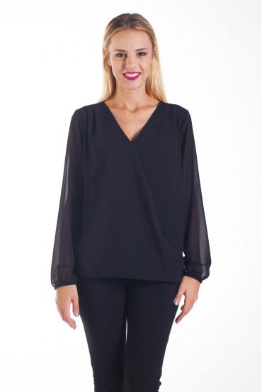 BLOUSE DRAPEE 4239 NOIR