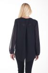 BLUSE FALTIG 4239 SCHWARZ