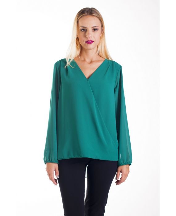 BLOUSE DRAPEE 4239 GROENE MILITAIRE