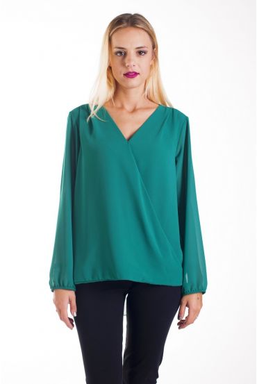 BLOUSE DRAPEE 4239 VERT MILITAIRE