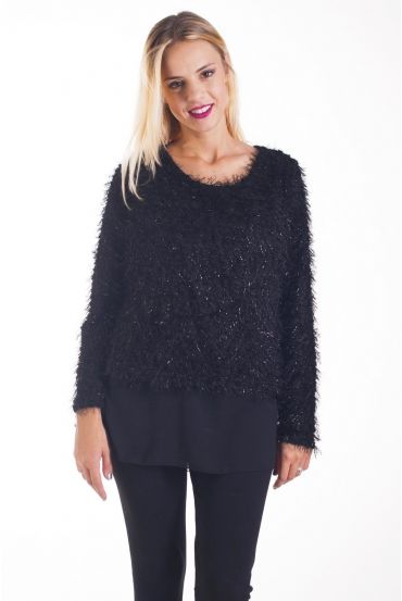 MAGLIONE TUNICA LUREX 4230 NERO