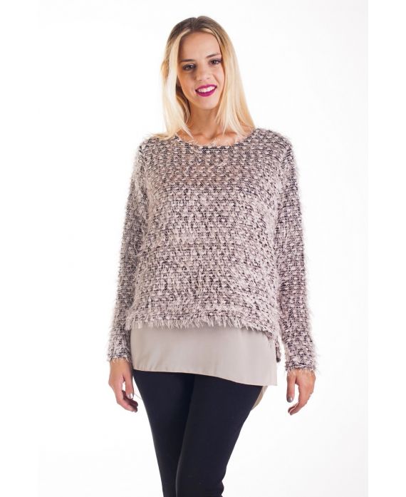 PULL TUNIQUE LUREX 4230 BLANC