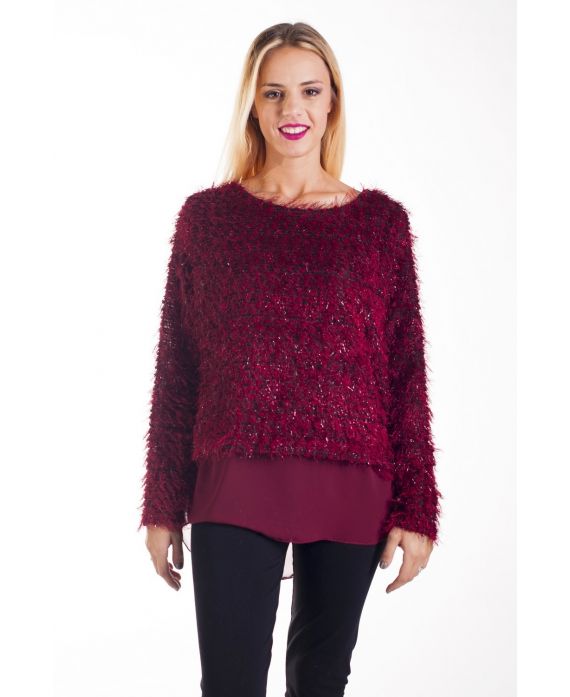 MAGLIONE TUNICA LUREX 4230 ROSSO