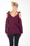 PULL MOHAIR EPAULES A NOUER 4237 BORDEAUX