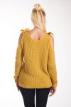 PULL MOHAIR EPAULES A NOUER 4237 MOUTARDE