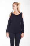 PULL MOHAIR EPAULES A NOUER 4237 NOIR