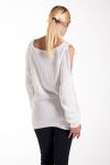 PULL EPAULES OUVERTES CLOUTEES 4234 BLANC