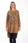 SWEATER TUNIC FEATHERS 4224 MUSTARD