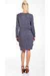 SWEATER DRESS HAS LACE-UP 4266 GREY