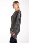 SWEATER TUNIC RIVETS 4243 MILITARY GREEN