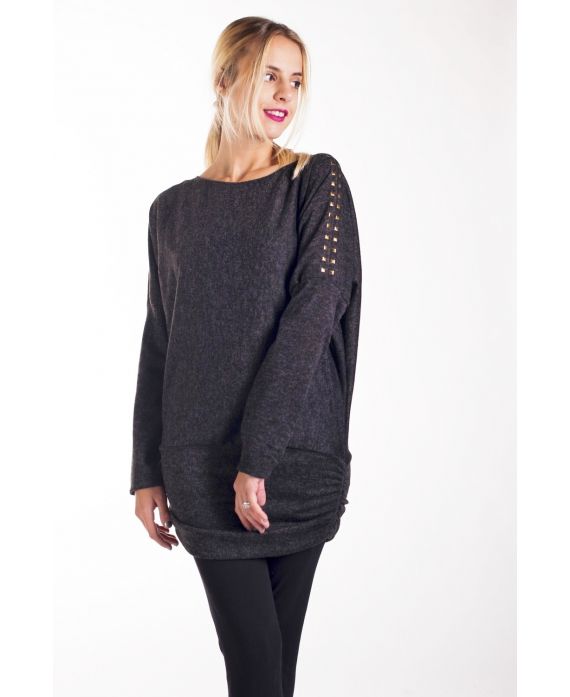 PULL TUNIQUE RIVETS 4243 NOIR