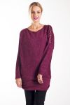 PULL TUNIQUE RIVETS 4243 BORDEAUX