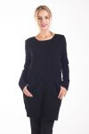 PULLOVER KLEID MIT MESH 2 TASCHEN 4269 SCHWARZ