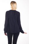 BLOUSE HEEFT EEN V-HALS FROUFOU 4238 ZWART