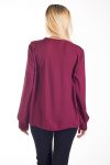 BLOUSE HEEFT EEN V-HALS FROUFOU 4238 BORDEAUX