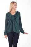 BLOUSE HEEFT EEN V-HALS FROUFOU 4238 MILITAIRE GROEN