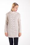 PULL COL ROULE TORSADE 4268 BEIGE