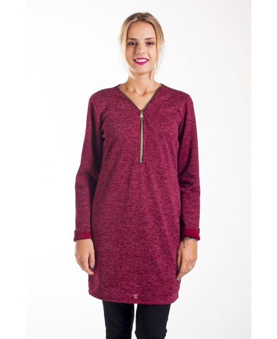 PULLOVER TUNIKA ZIPPEE 4271 BORDEAUX