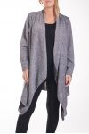 GRANDE TAILLE VESTE/GILET LONG 4242 GRIS