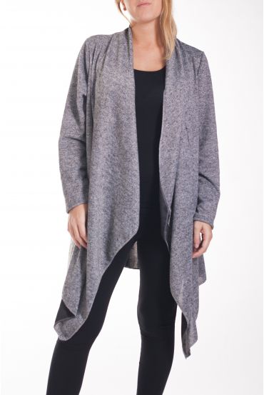 GRANDE TAILLE VESTE/GILET LONG 4242 GRIS