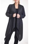 GRANDE TAILLE VESTE/GILET LONG 4242 NOIR