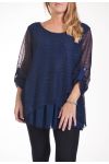 GROOT FORMAAT PAILLETTEN TUNIEK 4250 NAVY BLAUW