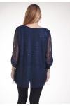 LARGE SIZE TUNIC SEQUINS 4250 NAVY BLUE