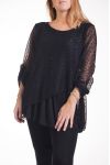 LARGE SIZE TUNIC SEQUINS 4250 BLACK