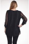 LARGE SIZE TUNIC SEQUINS 4250 BLACK