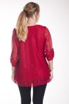 GRANDE TAILLE TUNIQUE PAILLETTES 4250 ROUGE