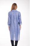 GRANDE TAILLE CHEMISE LONDUE EFFET DELAVE 4244 BLEU