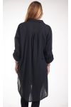 LARGE SIZE SHIRT EFFECT DELAVE 4244 BLACK