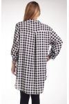 LARGE SIZE BLOUSE CHECKERED 4251 BLACK