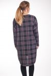 LARGE SIZE SWEATER DRESS PLAID 4245 GREY