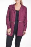 LARGE SIZE JACKET BLAZER ZIPPEE 4261 BORDEAUX