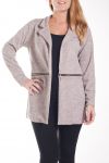 GRANDE TAILLE VESTE BLAZER ZIPPEE 4261 BEIGE