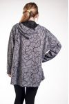 DE GRAN TAMAÑO DE LA CHAQUETA/SUDADERA CAPUCHA 4249 GRIS