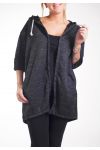 LARGE SIZE VEST ETOILE 4260 BLACK