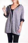 GRANDE TAILLE GILET ETOILE 4260 GRIS