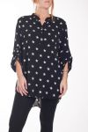 LARGE SIZE BLOUSE STARS 4253 BLACK