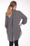 LARGE SIZE BLOUSE STRIPES 4255 BLACK