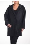 LARGE SIZE WOOLEN COAT 4274 BLACK