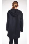 LARGE SIZE WOOLEN COAT 4274 BLACK