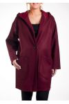 GRANDE TAILLE MANTEAU LAINE 4274 BORDEAUX